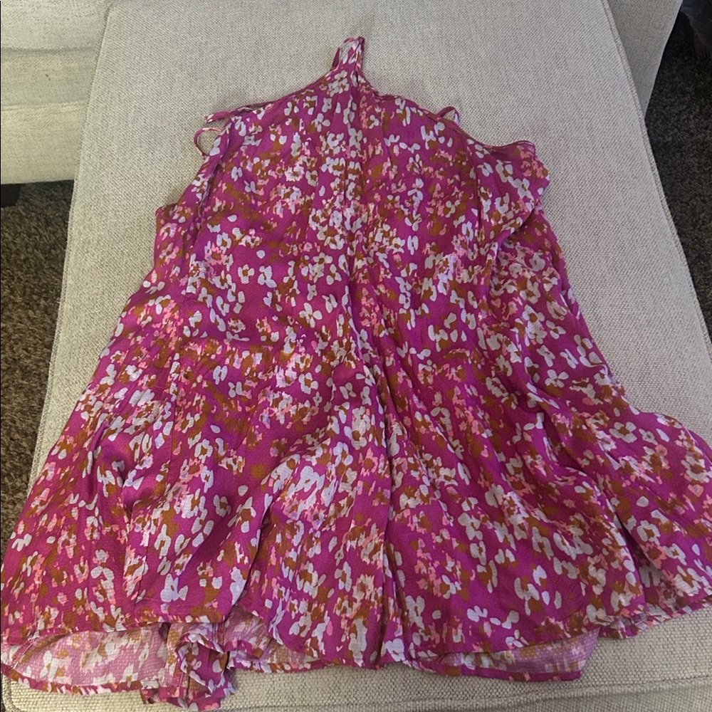 Anthropologie Pink and Orange Floral Dress
